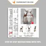 Papercraft di cerbiatto tenero in origami 3D, vista 7