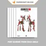 Papercraft di cerbiatto tenero in origami 3D, vista 8