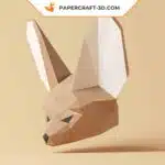 Papercraft Fennec en origami de papier 3D, weergave 2