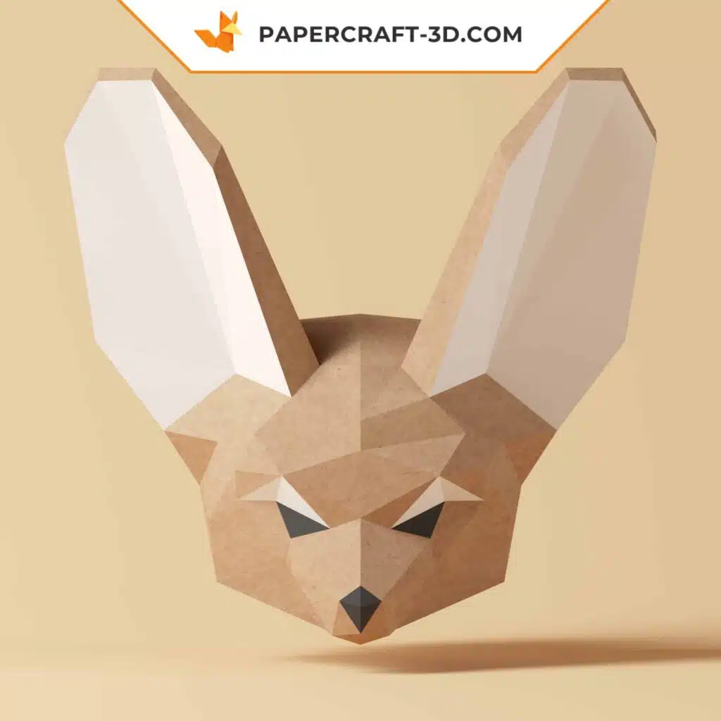 Papercraft fennec in origami 3D