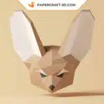Papercraft Fennec en origami de papier 3D