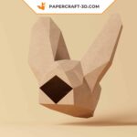 Papercraft fennec in 3D origami
