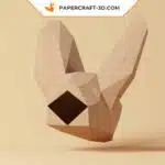 Papercraft Fennec en origami de papier 3D, weergave 3