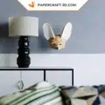 Papercraft Fennec en origami de papier 3D, weergave 5
