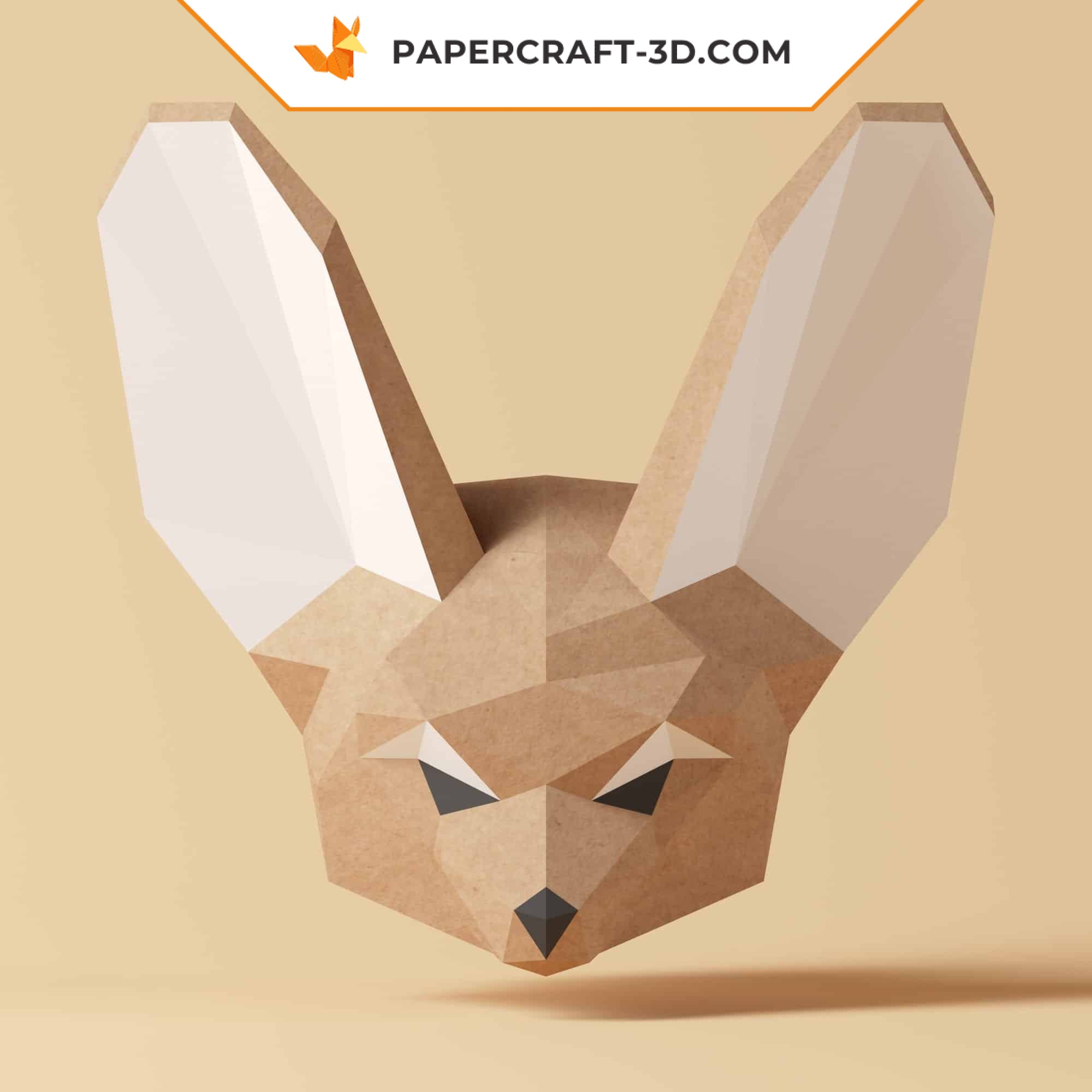 Papercraft fennec in 3D origami