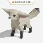 Papercraft di fennec in piedi in origami