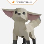 Papercraft of fennec in origami
