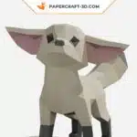 Papercraft di fennec in piedi in origami