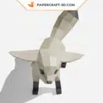 Papercraft di fennec in piedi in origami