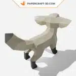 Papercraft di fennec in piedi in origami