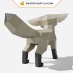 Papercraft of fennec in origami