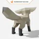 Papercraft di fennec in piedi in origami