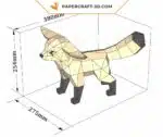 Papercraft di fennec in piedi in origami