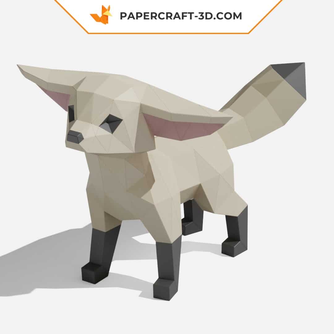 Papercraft of fennec in origami Papercraft of fennec in origami