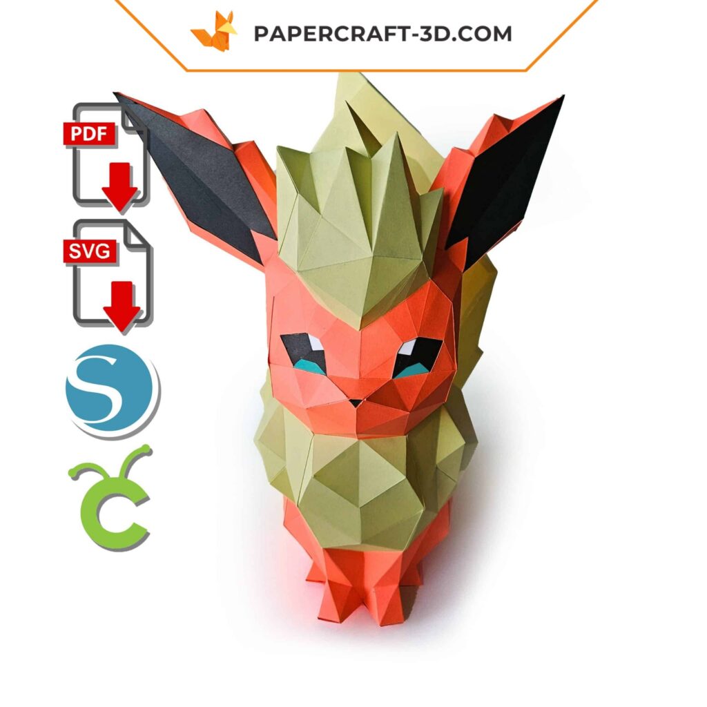 Papercraft Pyroli Pokémon em origami 3D