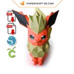 Papercraft Flamara Pokémon im 3D-Origami
