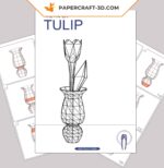 Papercraft de tulipe en origami 3D