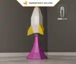 Papercraft de foguete em origami 3D, vista 6