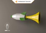 Papercraft-Rakete in 3D-Origami