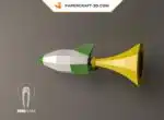 Papercraft de foguete em origami 3D, vista 9