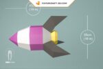 Papercraft von Weltraumrakete in 3D-Origami