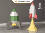 Papercraft von Weltraumrakete in 3D-Origami