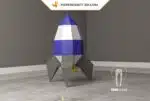 Papercraft de foguete espacial em origami 3D, vista 6