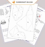 Papercraft von Weltraumrakete in 3D-Origami