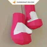 Papercraft gants de boxe en papier 3D origami, weergave 2