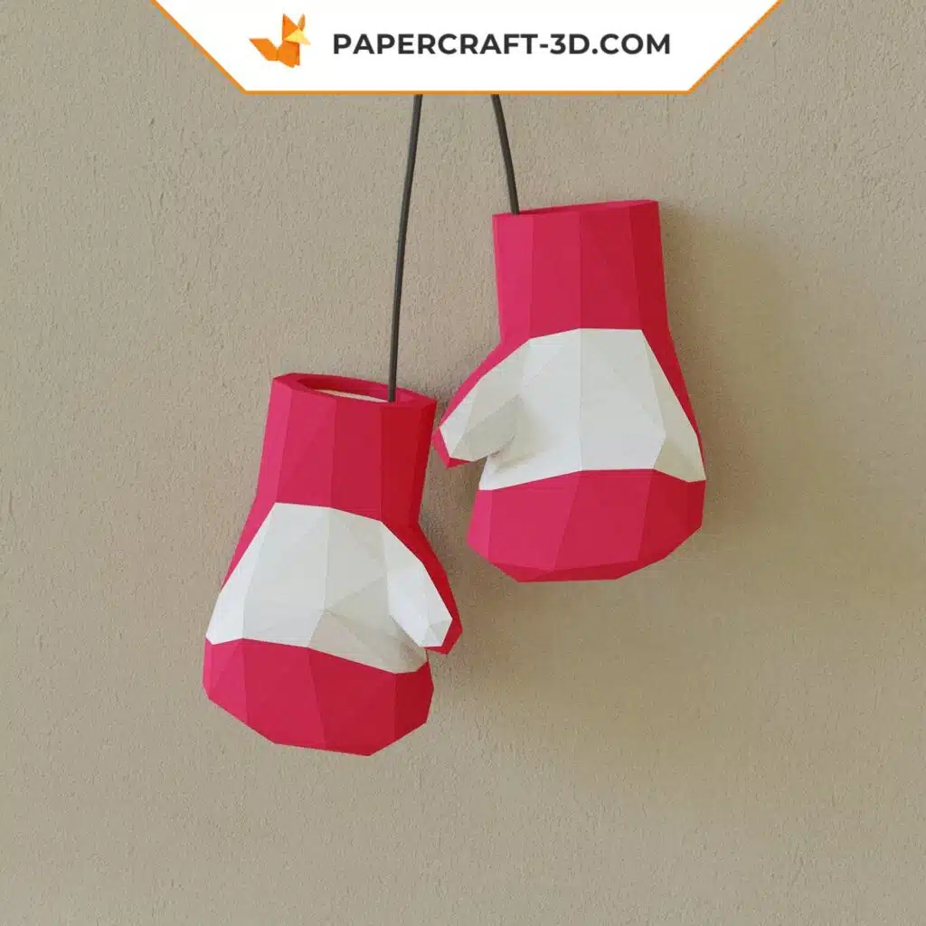 Papercraft von Boxhandschuhen als 3D-Origami