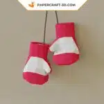 Papercraft gants de boxe en papier 3D origami