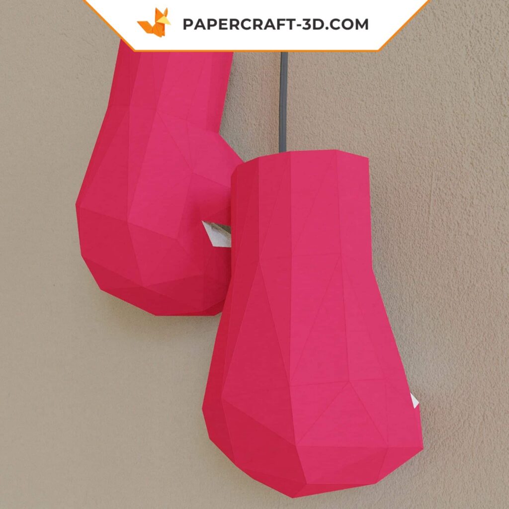 3D Origami Papercraft Boxing Gloves