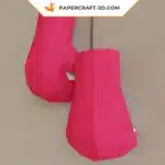 Papercraft gants de boxe en papier 3D origami, weergave 3