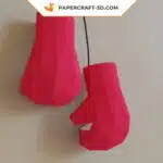 Papercraft gants de boxe en papier 3D origami, weergave 4