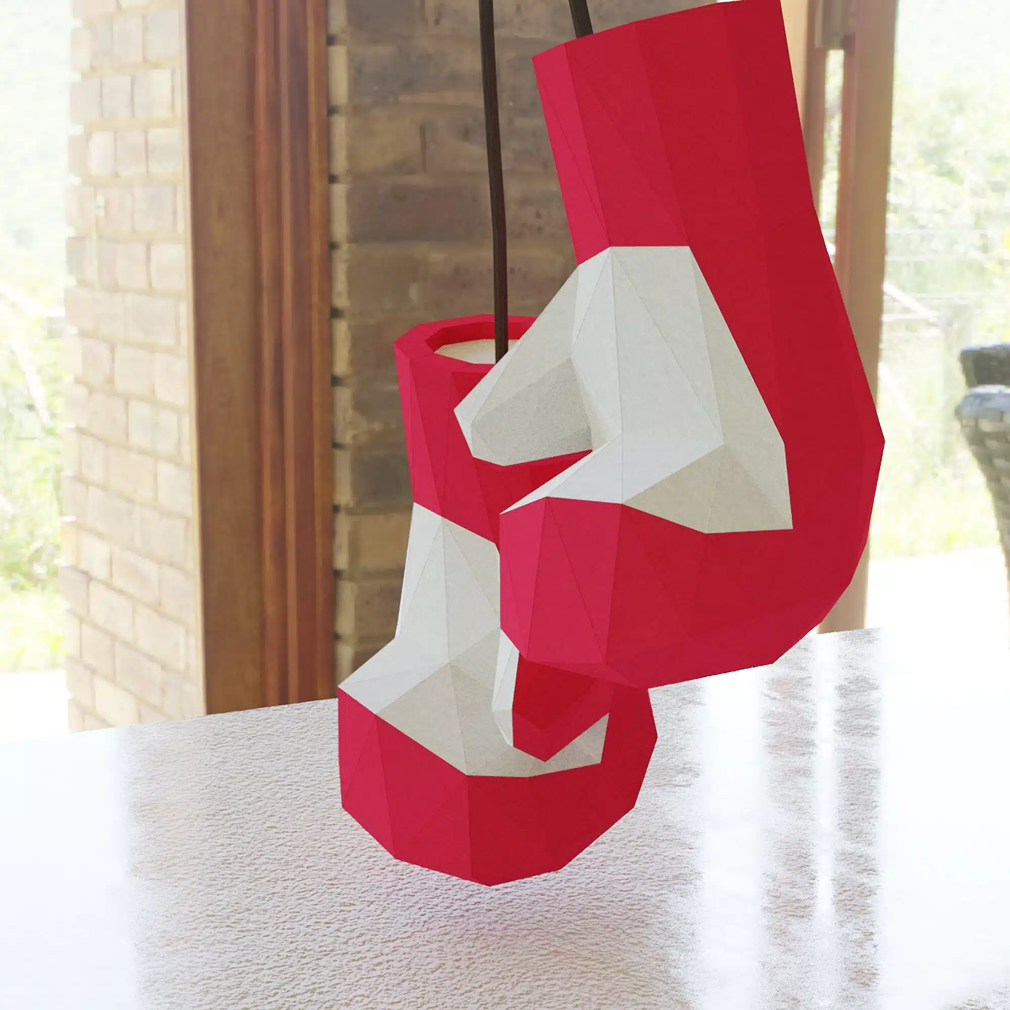 Papercraft gants de boxe en papier 3D origami, weergave 6