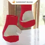Papercraft gants de boxe en papier 3D origami, weergave 7