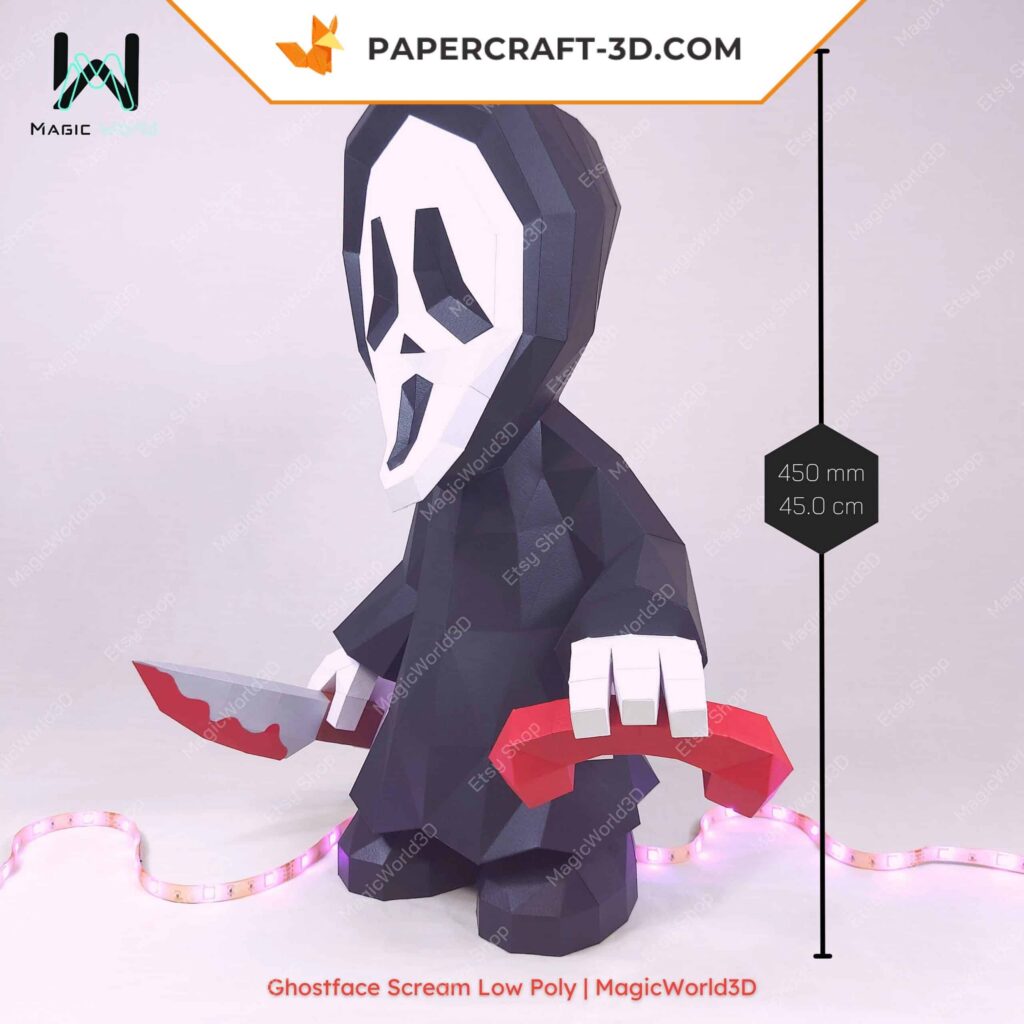 Papercraft Ghostface Scream in origami