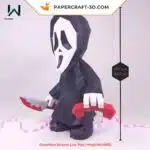Papercraft Ghostface Scream em origami