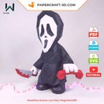 Papercraft Ghostface Scream em origami