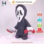 Papercraft Ghostface Scream em origami