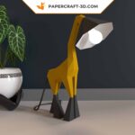 Papercraft giraffe lamp in origami 3D
