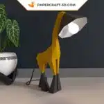 Papercraft de luminária girafa em origami