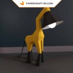 Papercraft giraffe lamp in origami 3D