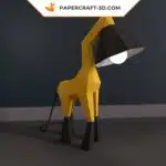 Papercraft de luminária girafa em origami