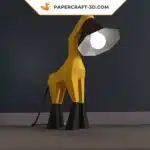 Papercraft de luminária girafa em origami