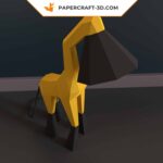 Papercraft giraffe lamp in origami 3D