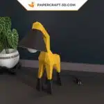 Papercraft de luminária girafa em origami
