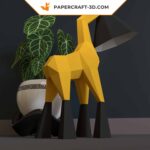 Papercraft giraffe lamp in origami 3D