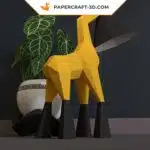 Papercraft de luminária girafa em origami