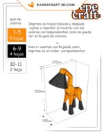 Papercraft giraffe lamp in origami 3D